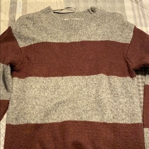 Grey and Burgundy sweater